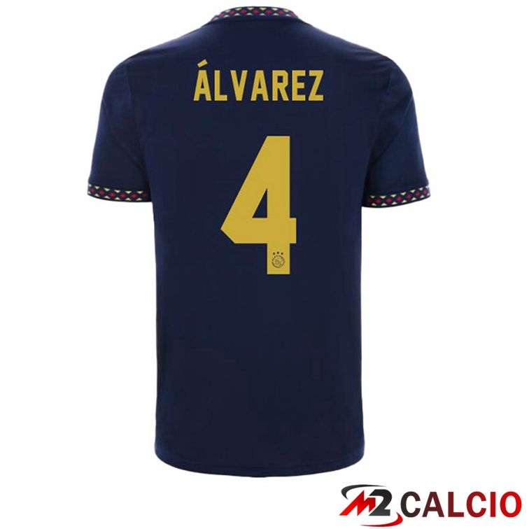 Maglie Calcio Personalizzate,Tute Calcio Squadre,Maglia Nazionale Italiana Calcio | Maglie Calcio AFC Ajax (Álvarez 4) Seconda Nero 2022/2023