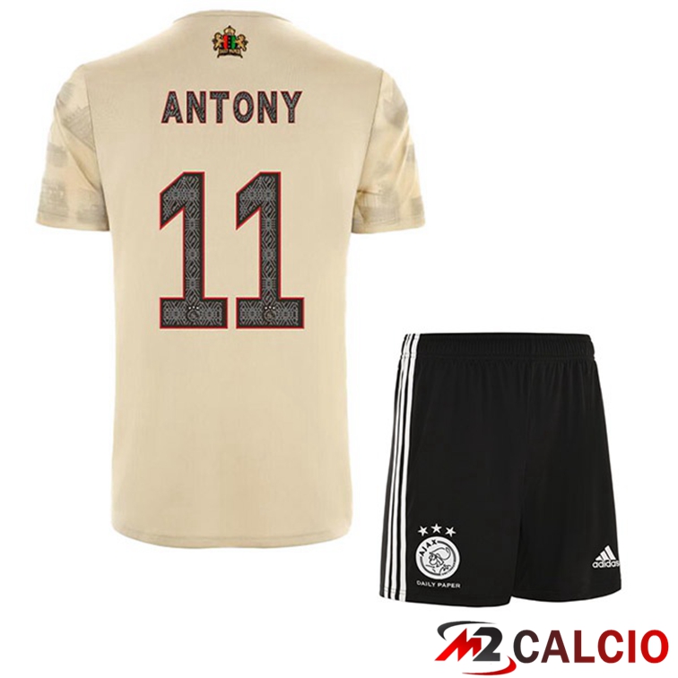 Maglie Calcio Personalizzate,Tute Calcio Squadre,Maglia Nazionale Italiana Calcio | Maglie Calcio AFC Ajax (Antony 11) Bambino Terza Marrone 2022/2023