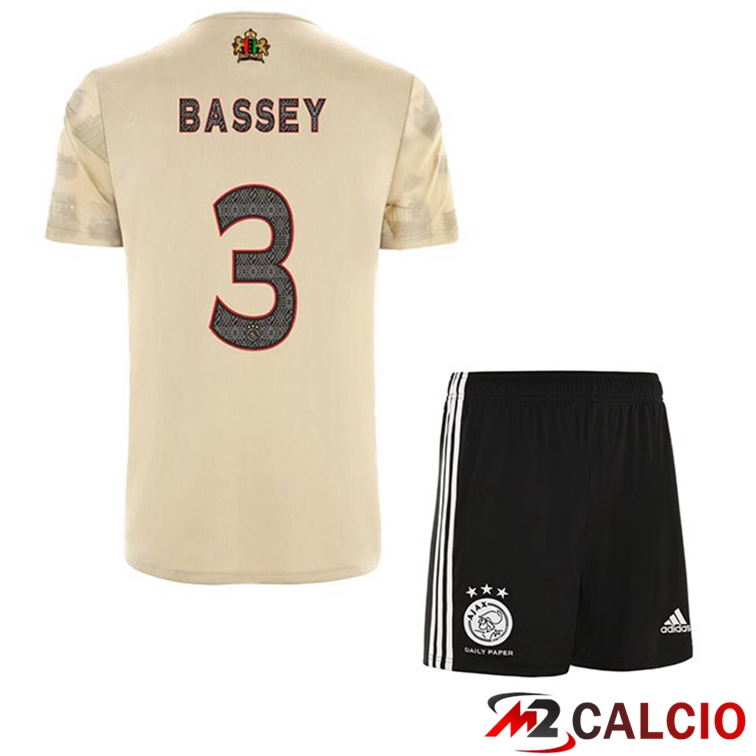 Maglie Calcio Personalizzate,Tute Calcio Squadre,Maglia Nazionale Italiana Calcio | Maglie Calcio AFC Ajax (Bassey 3) Bambino Terza Marrone 2022/2023