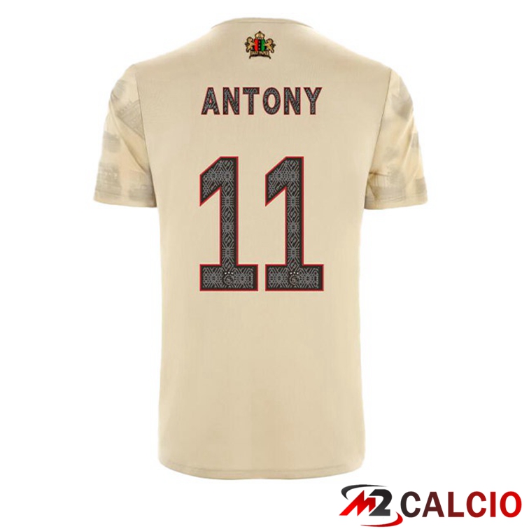 Maglie Calcio Personalizzate,Tute Calcio Squadre,Maglia Nazionale Italiana Calcio | Maglie Calcio AFC Ajax (Antony 11) Terza Marrone 2022/2023