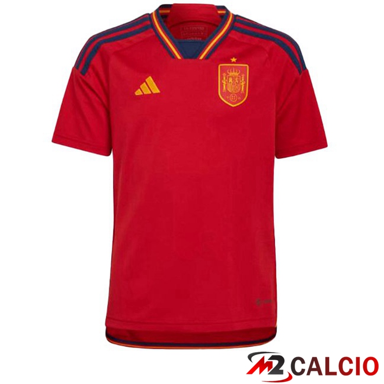 Maglie Calcio Personalizzate,Tute Calcio Squadre,Maglia Nazionale Italiana Calcio | Maglie Calcio Spagna Prima Rosso Coppa del Mondo 2022