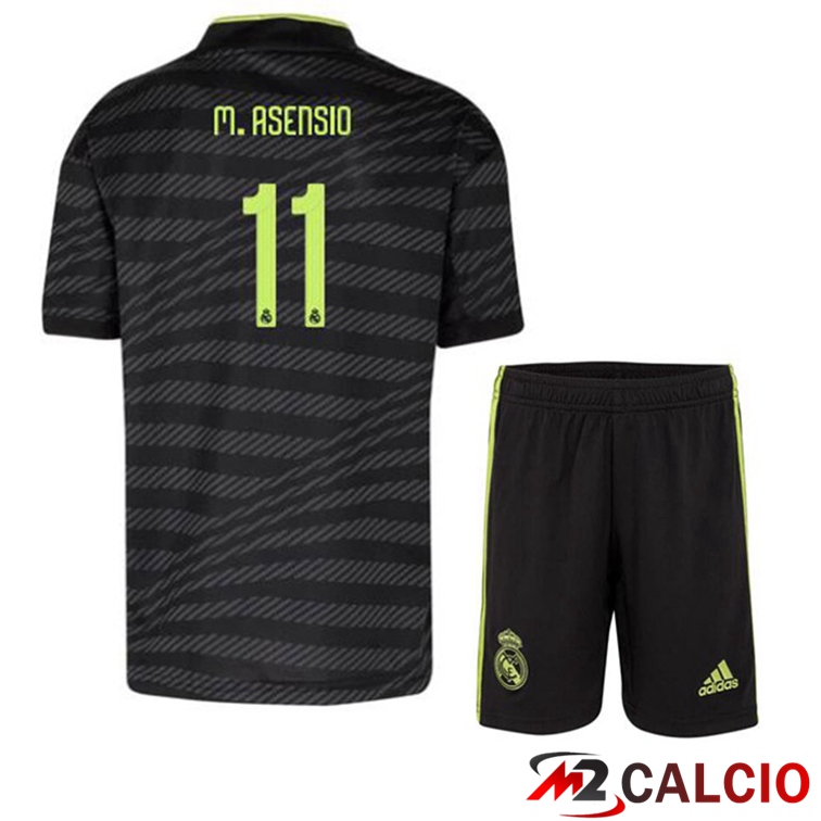 Maglie Calcio Personalizzate,Tute Calcio Squadre,Maglia Nazionale Italiana Calcio | Maglie Calcio Real Madrid (Asensio 11) Bambino Terza Nero 2022/2023