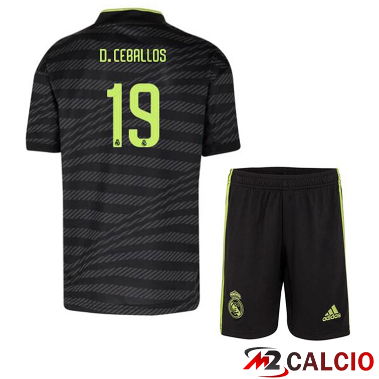 Maglie Calcio Personalizzate,Tute Calcio Squadre,Maglia Nazionale Italiana Calcio | Maglie Calcio Real Madrid (D. Ceballos 19) Bambino Terza Nero 2022/2023