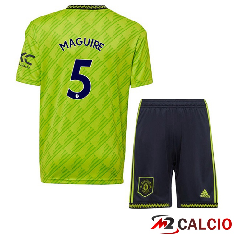 Maglie Calcio Personalizzate,Tute Calcio Squadre,Maglia Nazionale Italiana Calcio | Maglie Calcio Manchester United (MAGUIRE 5) Bambino Terza Verde 2022/2023