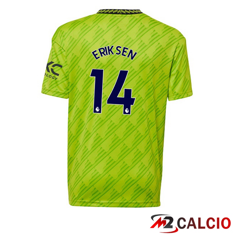 Maglie Calcio Personalizzate,Tute Calcio Squadre,Maglia Nazionale Italiana Calcio | Maglie Calcio Manchester United (ERIKSEN 14) Terza Verde 2022/2023