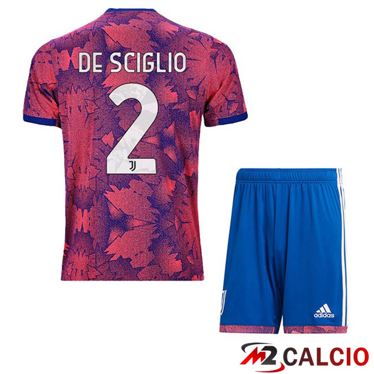Maglie Calcio Personalizzate,Tute Calcio Squadre,Maglia Nazionale Italiana Calcio | Maglie Calcio Juventus (DE SCIGLIO 2) Bambino Seconda Rosa 2022/2023