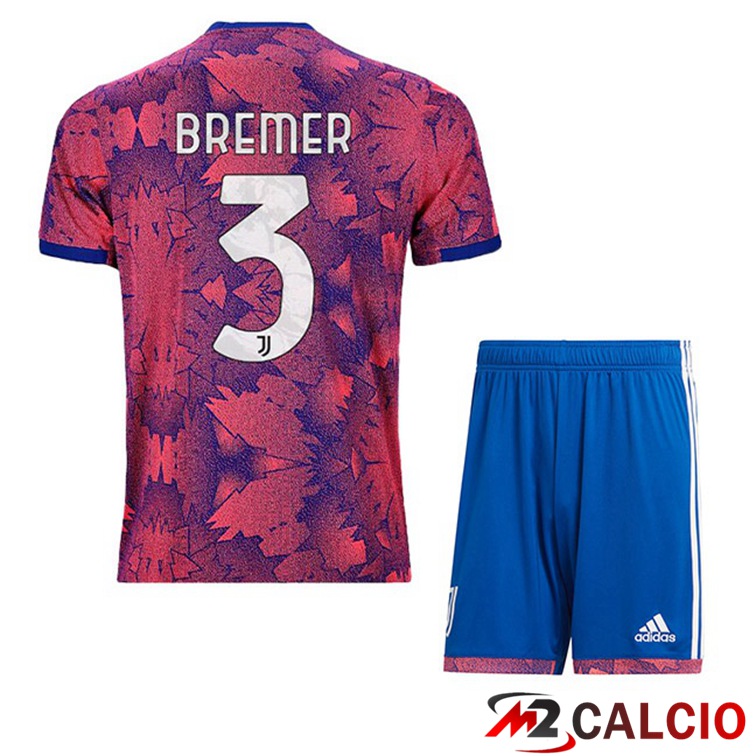 Maglie Calcio Personalizzate,Tute Calcio Squadre,Maglia Nazionale Italiana Calcio | Maglie Calcio Juventus (BREMER 3) Bambino Seconda Rosa 2022/2023