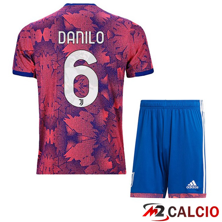 Maglie Calcio Personalizzate,Tute Calcio Squadre,Maglia Nazionale Italiana Calcio | Maglie Calcio Juventus (DANILO 6) Bambino Seconda Rosa 2022/2023