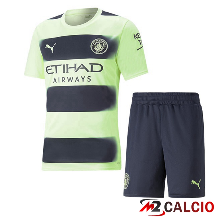 Maglie Calcio Personalizzate,Tute Calcio Squadre,Maglia Nazionale Italiana Calcio | Maglie Calcio Manchester City Bambino Terza Verde Nero 2022/2023