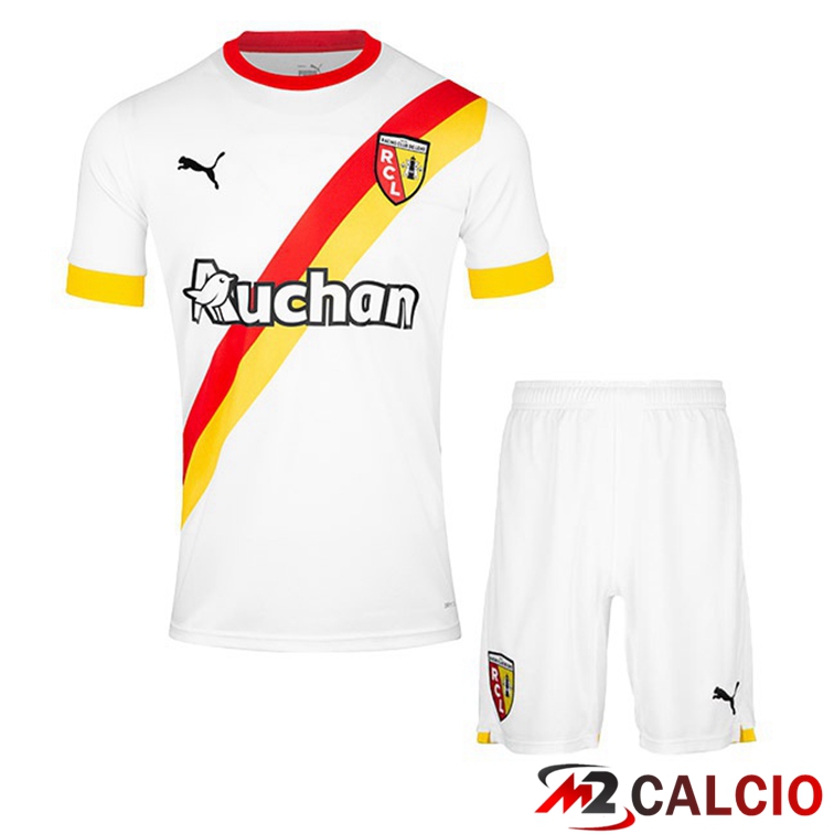 Maglie Calcio Personalizzate,Tute Calcio Squadre,Maglia Nazionale Italiana Calcio | Maglie Calcio RC Lens Bambino Terza Bianco 2022/2023