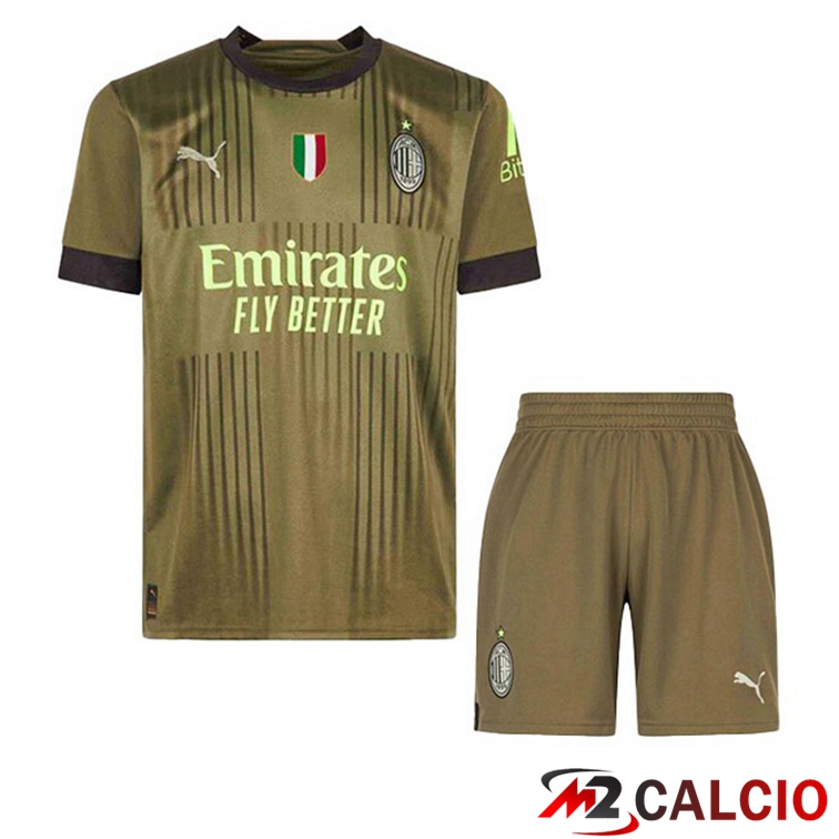 Maglie Calcio Personalizzate,Tute Calcio Squadre,Maglia Nazionale Italiana Calcio | Maglie Calcio AC Milan Bambino Terza Marrone 2022/2023