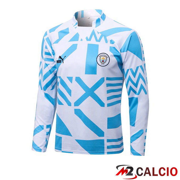 Maglie Calcio Personalizzate,Tute Calcio Squadre,Maglia Nazionale Italiana Calcio | Felpe Allenamento Manchester City Bianco Blu 2022/2023