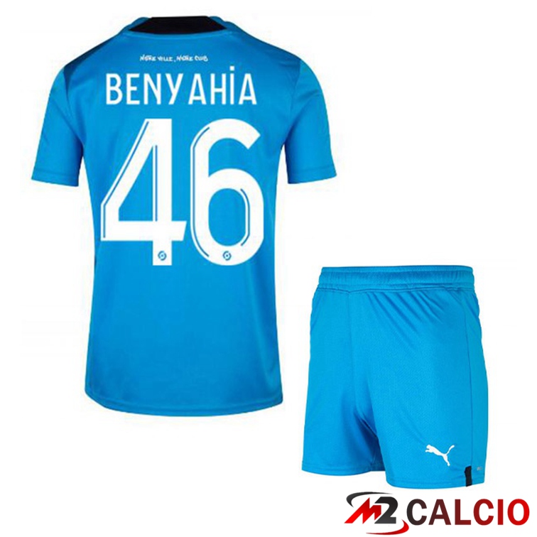 Maglie Calcio Personalizzate,Tute Calcio Squadre,Maglia Nazionale Italiana Calcio | Maglie Calcio Marsiglia OM (BENYAHIA 46) Bambino Terza Blu 2022/2023