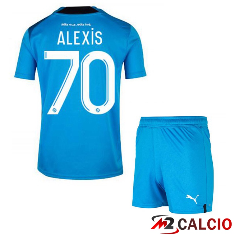 Maglie Calcio Personalizzate,Tute Calcio Squadre,Maglia Nazionale Italiana Calcio | Maglie Calcio Marsiglia OM (ALEXIS 70) Bambino Terza Blu 2022/2023