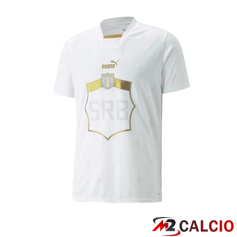 Maglie Calcio Personalizzate,Tute Calcio Squadre,Maglia Nazionale Italiana Calcio | Maglie Calcio Serbia Seconda Bianco 2022/2023