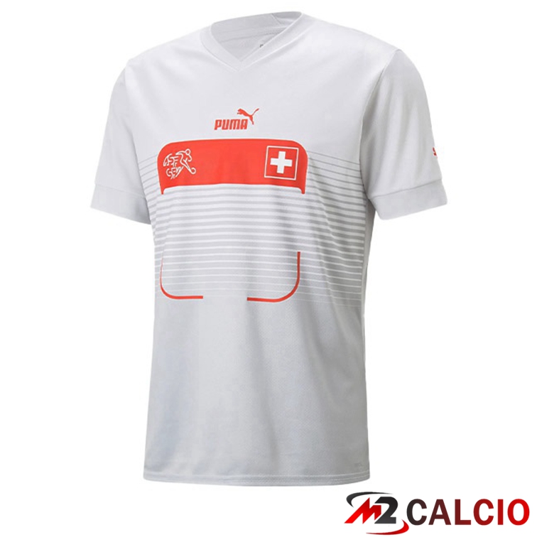 Maglie Calcio Personalizzate,Tute Calcio Squadre,Maglia Nazionale Italiana Calcio | Maglie Calcio Svizzera Seconda Bianco 2022/2023