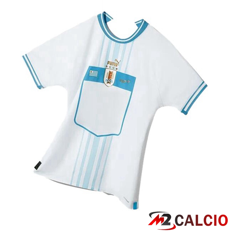 Maglie Calcio Personalizzate,Tute Calcio Squadre,Maglia Nazionale Italiana Calcio | Maglie Calcio Uruguay Seconda Bianco Coppa del Mondo 2022
