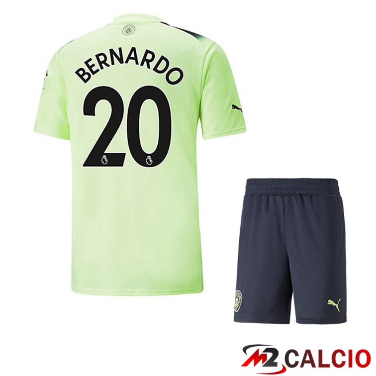 Maglie Calcio Personalizzate,Tute Calcio Squadre,Maglia Nazionale Italiana Calcio | Maglie Calcio Manchester City (Bernardo Silva 20) Bambino Terza Verde Nero 2022/2023