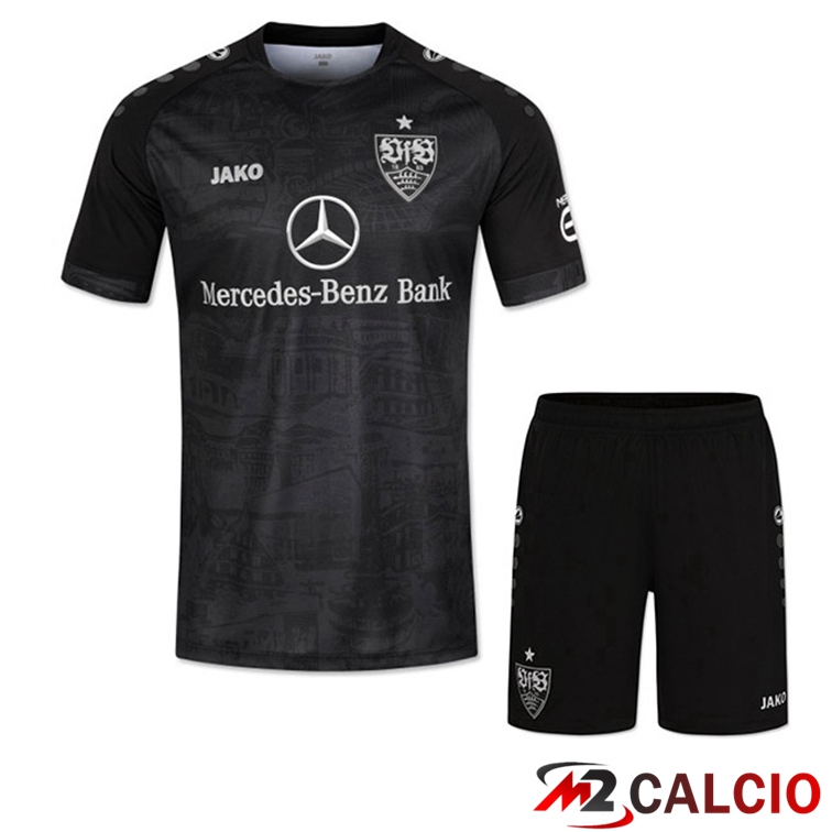 Maglie Calcio Personalizzate,Tute Calcio Squadre,Maglia Nazionale Italiana Calcio | Maglie Calcio VfB Stuttgart Bambino Terza Nero 2022/2023