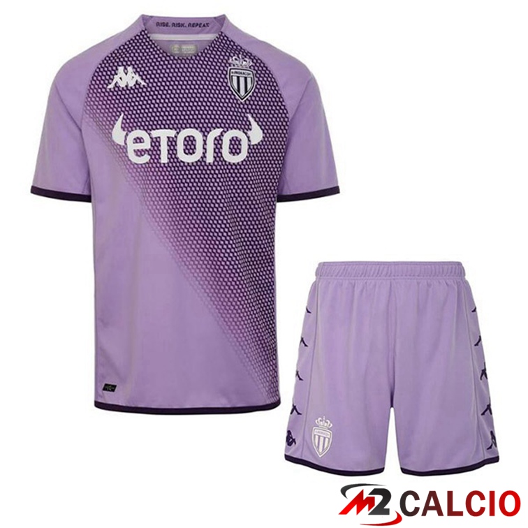 Maglie Calcio Personalizzate,Tute Calcio Squadre,Maglia Nazionale Italiana Calcio | Maglie Calcio AS Monaco Bambino Terza Porpora 2022/2023