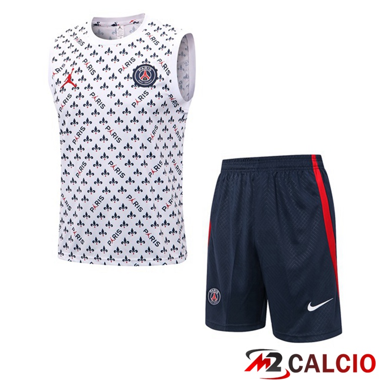 Maglie Calcio Personalizzate,Tute Calcio Squadre,Maglia Nazionale Italiana Calcio | Canotta Calcio Paris PSG + Shorts Bianco 2022/2023