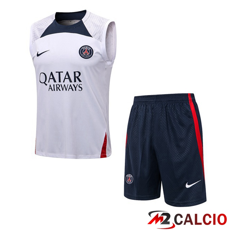 Maglie Calcio Personalizzate,Tute Calcio Squadre,Maglia Nazionale Italiana Calcio | Canotta Calcio Paris PSG + Shorts Bianco 2022/2023
