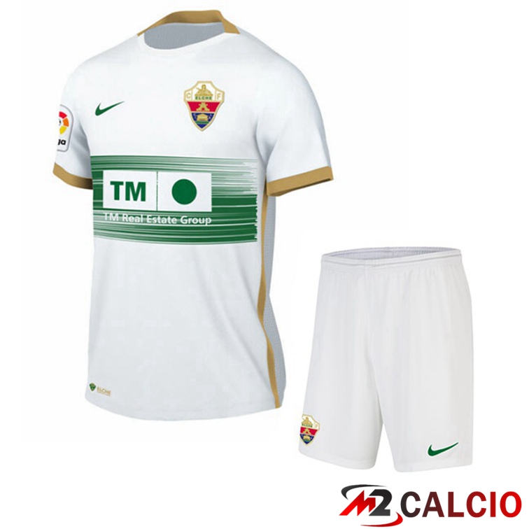 Maglie Calcio Personalizzate,Tute Calcio Squadre,Maglia Nazionale Italiana Calcio | Maglie Calcio Elche CF Bambino Prima Bianco 2022/2023