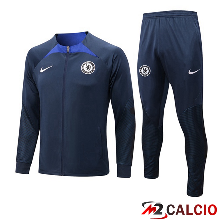 Maglie Calcio Personalizzate,Tute Calcio Squadre,Maglia Nazionale Italiana Calcio | Insieme Tuta Calcio - Giacca FC Chelsea Blu Royal 2022/2023