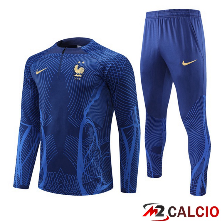 Maglie Calcio Personalizzate,Tute Calcio Squadre,Maglia Nazionale Italiana Calcio | Tuta Calcio Francia Blu 2022/2023