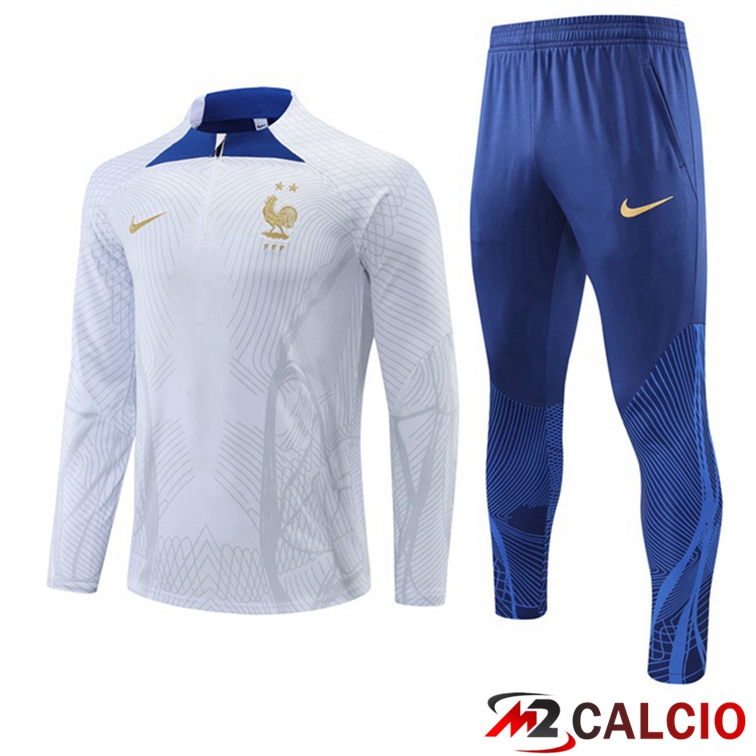 Maglie Calcio Personalizzate,Tute Calcio Squadre,Maglia Nazionale Italiana Calcio | Tuta Calcio Francia Bianco 2022/2023