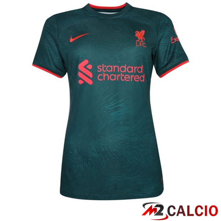 Maglie Calcio Personalizzate,Tute Calcio Squadre,Maglia Nazionale Italiana Calcio | Maglie Calcio FC Liverpool Donna Terza Verde 2022/2023