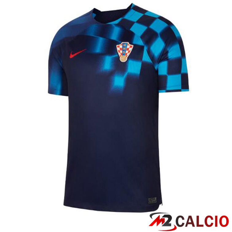 Maglie Calcio Personalizzate,Tute Calcio Squadre,Maglia Nazionale Italiana Calcio | Maglie Calcio Croazia Seconda Nero Blu 2022/2023