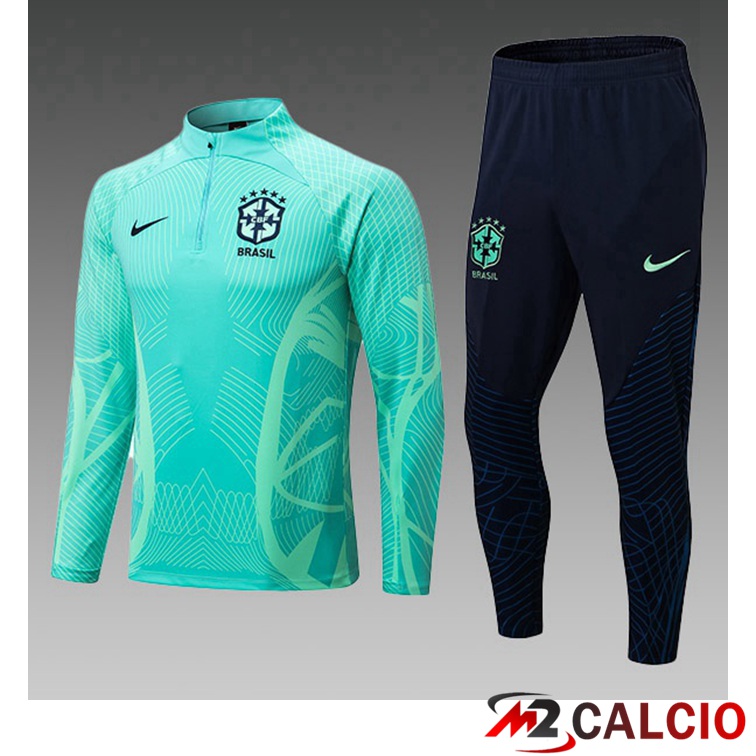 Maglie Calcio Personalizzate,Tute Calcio Squadre,Maglia Nazionale Italiana Calcio | Tuta Calcio Brasile Bambino Verde 2022/2023