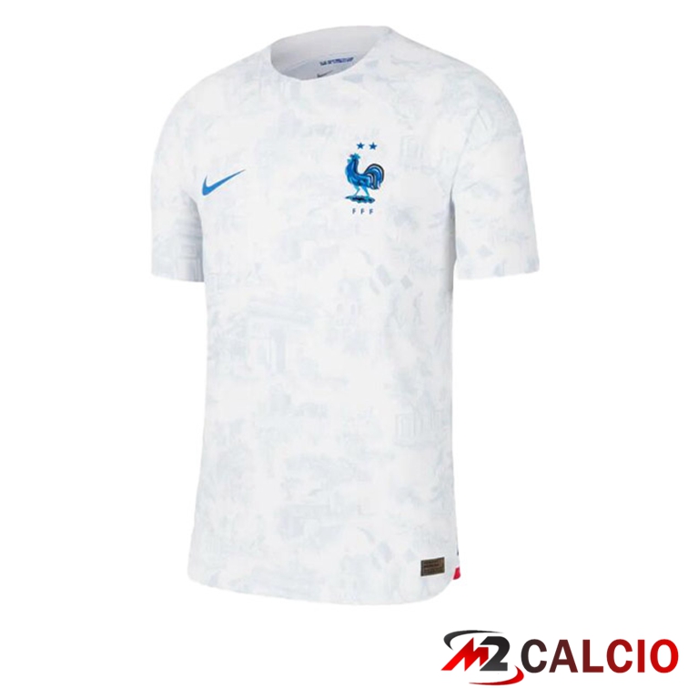 Maglie Calcio Personalizzate,Tute Calcio Squadre,Maglia Nazionale Italiana Calcio | Maglie Calcio Francia Seconda Bianco Coppa del Mondo 2022