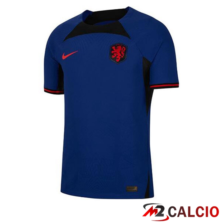 Maglie Calcio Personalizzate,Tute Calcio Squadre,Maglia Nazionale Italiana Calcio | Maglie Calcio Paesi Bassi Seconda Blu Coppa del Mondo 2022
