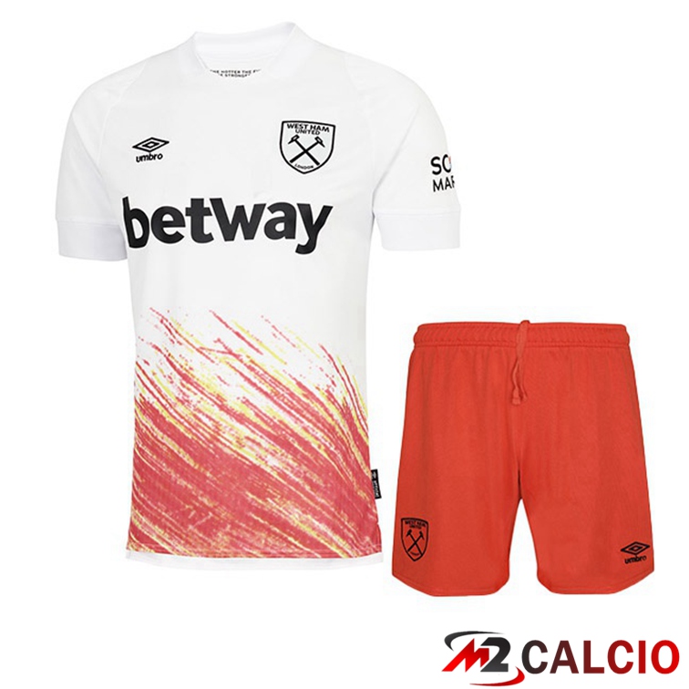Maglie Calcio Personalizzate,Tute Calcio Squadre,Maglia Nazionale Italiana Calcio | Maglie Calcio West Ham Bambino Terza Bianco Rosso 2022/2023