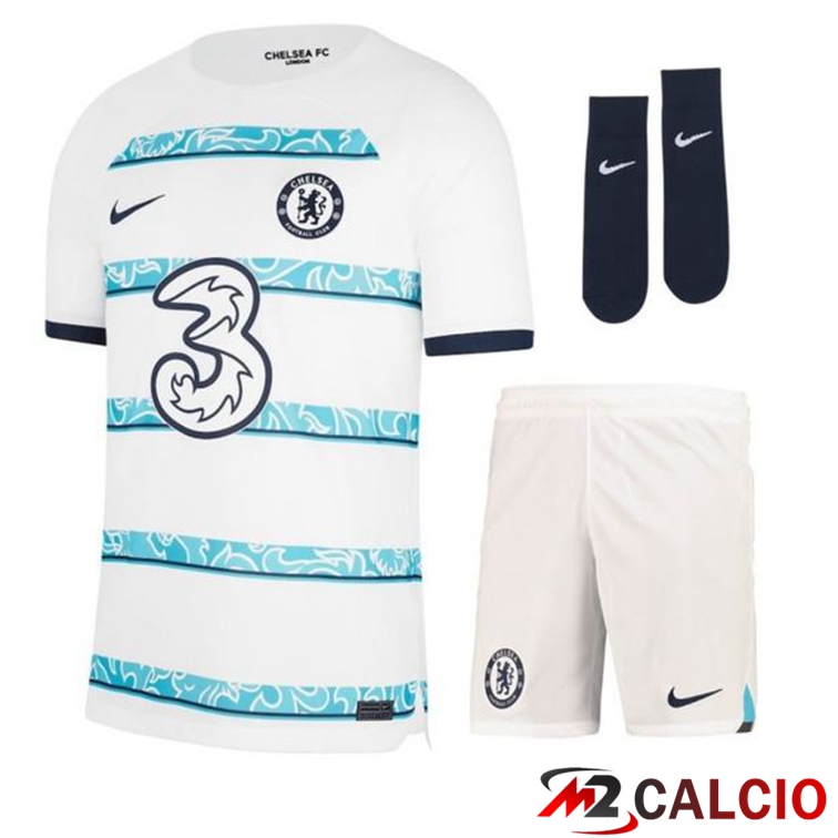 Maglie Calcio Personalizzate,Tute Calcio Squadre,Maglia Nazionale Italiana Calcio | Insieme Maglie Calcio FC Chelsea Seconda (Pantaloncini + Calzini) 2022/2023