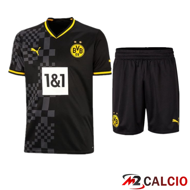 Maglie Calcio Personalizzate,Tute Calcio Squadre,Maglia Nazionale Italiana Calcio | Insieme Maglie Calcio Dortmund BVB Seconda + Pantaloncini 2022/2023