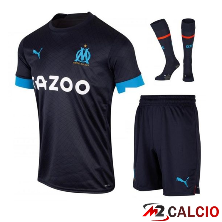 Maglie Calcio Personalizzate,Tute Calcio Squadre,Maglia Nazionale Italiana Calcio | Insieme Maglie Calcio Marsiglia OM Seconda (Pantaloncini + Calzini) 2022/2023
