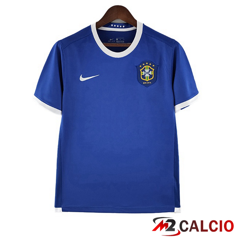 Maglie Calcio Personalizzate,Tute Calcio Squadre,Maglia Nazionale Italiana Calcio | Maglie Calcio Storica Brasile Retro Seconda Blu 2006