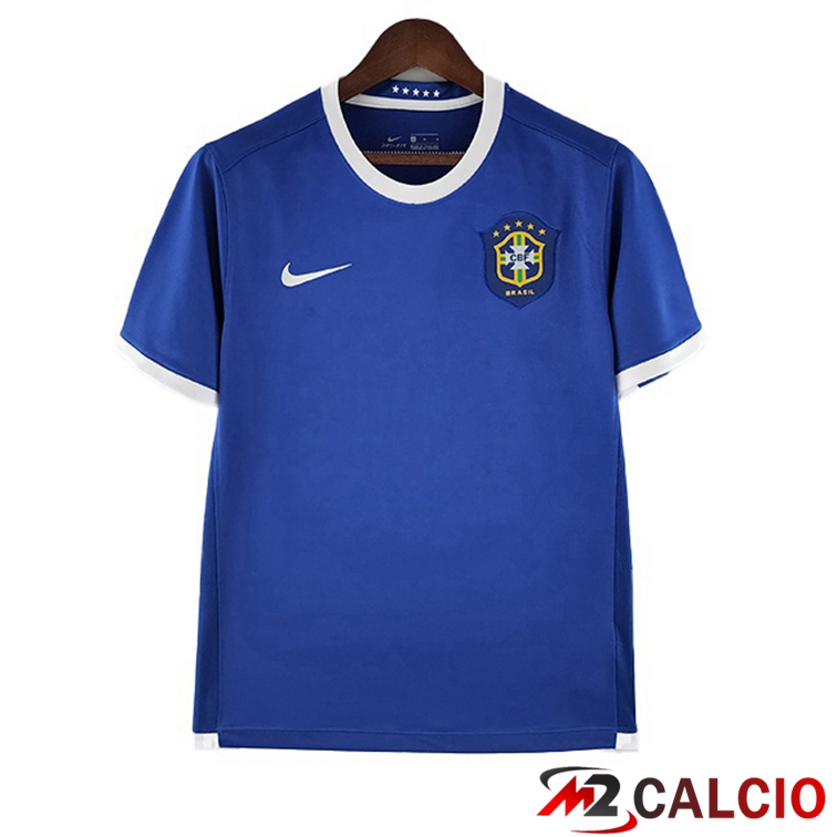 Maglie Calcio Personalizzate,Tute Calcio Squadre,Maglia Nazionale Italiana Calcio | Maglie Calcio Storica Brasile Retro Seconda Blu 2006