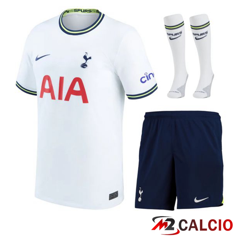 Maglie Calcio Personalizzate,Tute Calcio Squadre,Maglia Nazionale Italiana Calcio | Insieme Maglie Calcio Tottenham Hotspur Prima (Pantaloncini + Calzini) 2022/2023