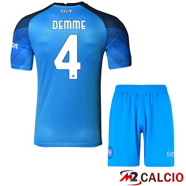 Maglie Calcio Personalizzate,Tute Calcio Squadre,Maglia Nazionale Italiana Calcio | Maglie Calcio SSC Napoli (Demme 4) Bambino Prima Blu 2022/2023