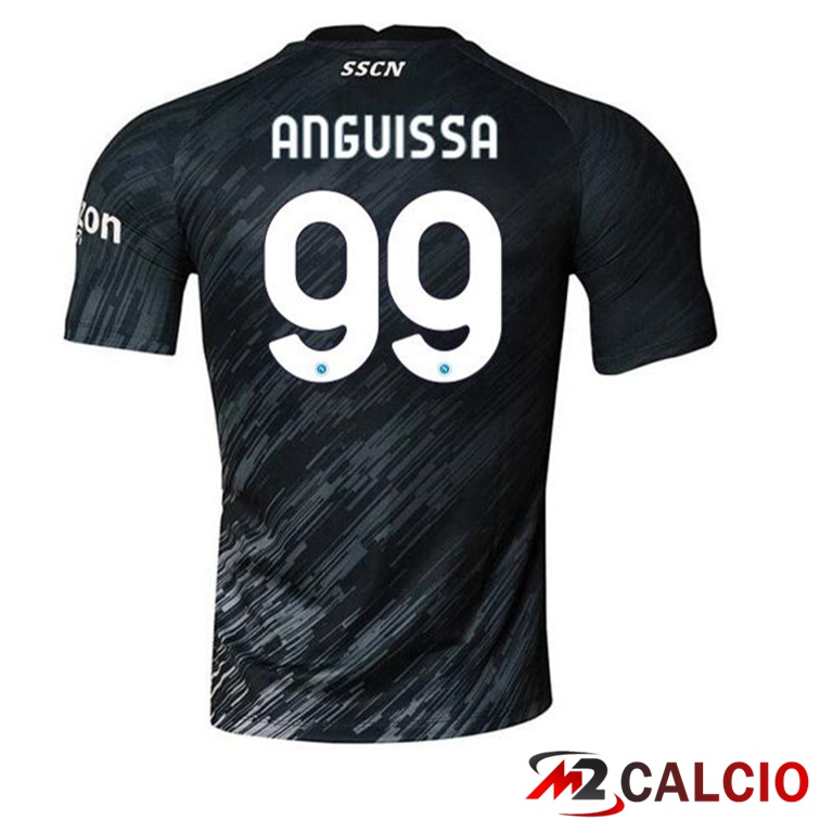 Maglie Calcio Personalizzate,Tute Calcio Squadre,Maglia Nazionale Italiana Calcio | Maglie Calcio SSC Napoli (Anguissa 99) Terza Nero 2022/2023