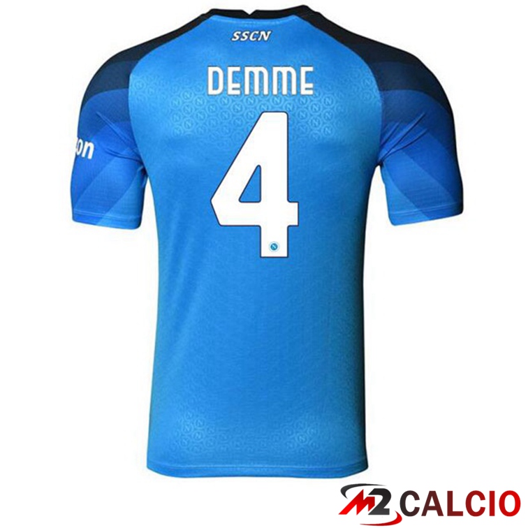 Maglie Calcio Personalizzate,Tute Calcio Squadre,Maglia Nazionale Italiana Calcio | Maglie Calcio SSC Napoli (Demme 4) Prima Blu 2022/2023