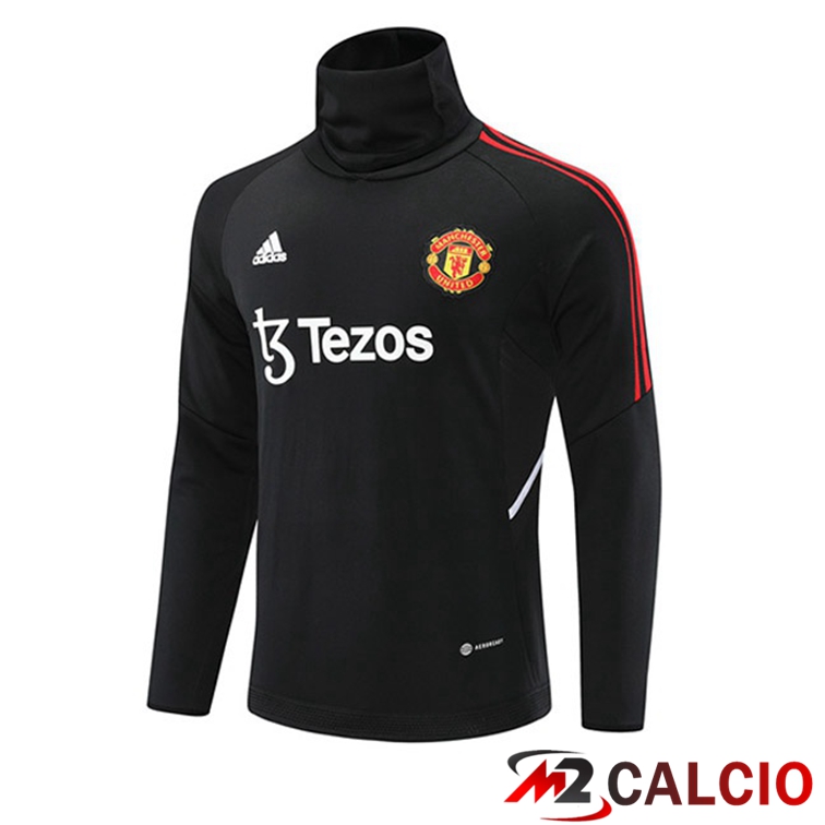 Maglie Calcio Personalizzate,Tute Calcio Squadre,Maglia Nazionale Italiana Calcio | Felpe Allenamento Manchester United Collo Alto Nero 2022/2023
