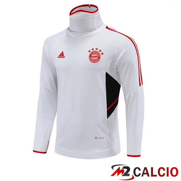 Maglie Calcio Personalizzate,Tute Calcio Squadre,Maglia Nazionale Italiana Calcio | Felpe Allenamento Bayern Monaco Collo Alto Bianco 2022/2023