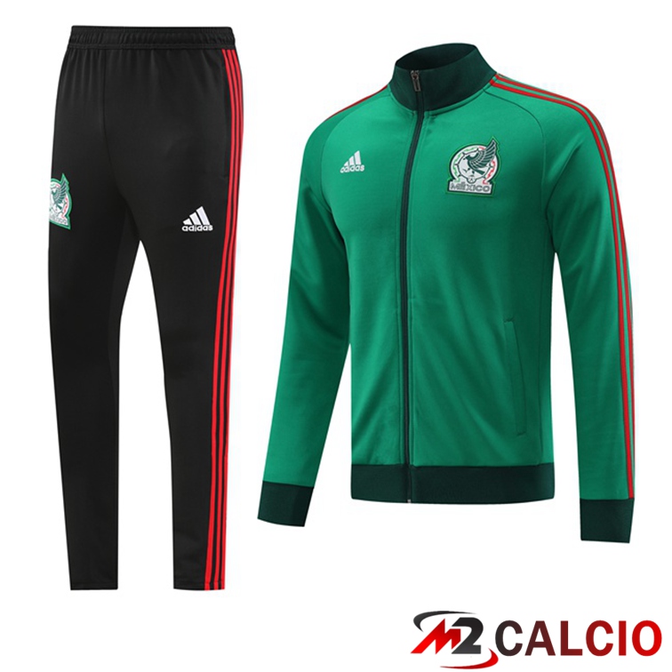Maglie Calcio Personalizzate,Tute Calcio Squadre,Maglia Nazionale Italiana Calcio | Insieme Tuta Calcio - Giacca Messico Verde 2022/2023