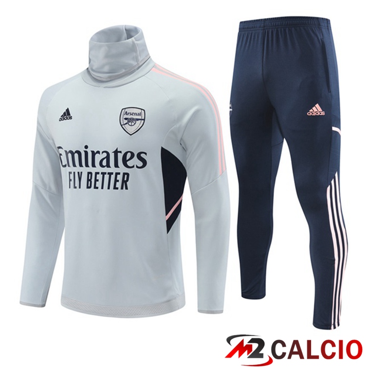 Maglie Calcio Personalizzate,Tute Calcio Squadre,Maglia Nazionale Italiana Calcio | Tuta Calcio Arsenal Collo Alto Grigio 2022/2023