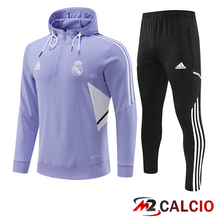 Maglie Calcio Personalizzate,Tute Calcio Squadre,Maglia Nazionale Italiana Calcio | Insieme Giacca Con Cappuccio Tuta Real Madrid Porpora 2022/2023